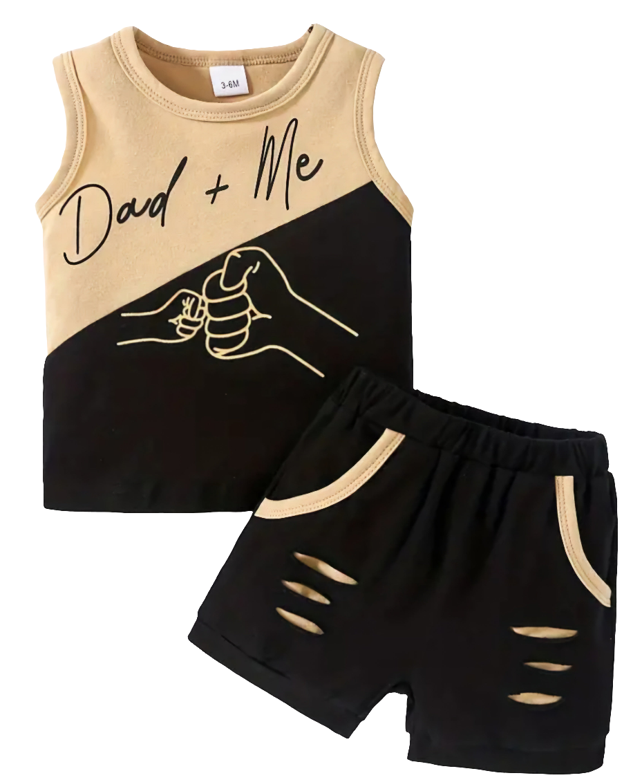 Dad and me singlet and short set