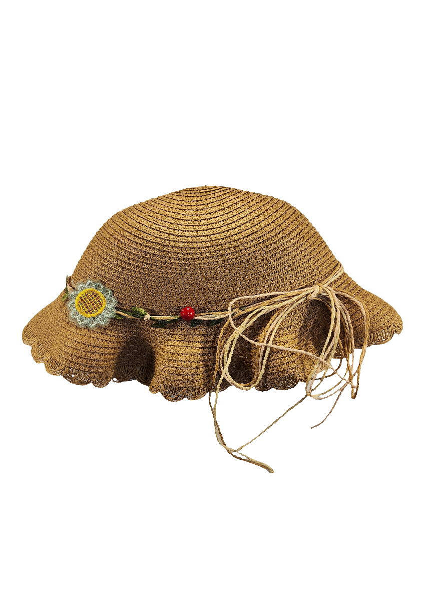 Sun hat brown with matching bag