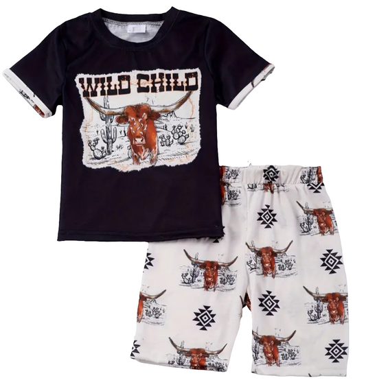 Wild child t-shirt and short set