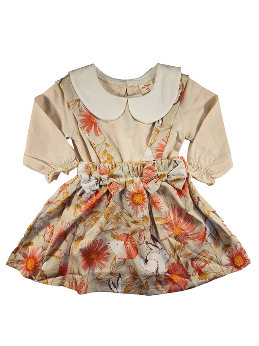 Ginnie beige bodysuit and suspender set