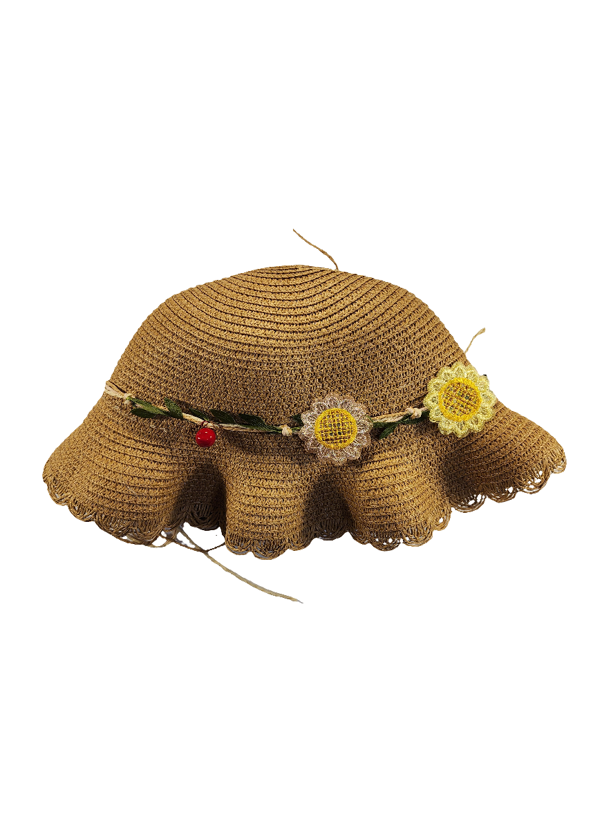 Sun hat brown with matching bag