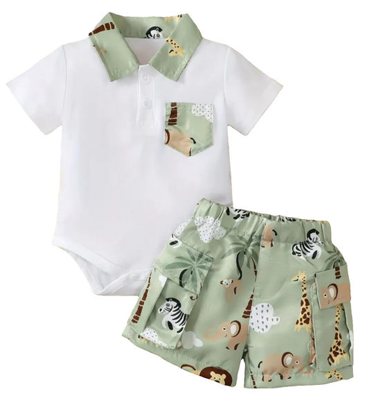 Safari bodysuit and short set