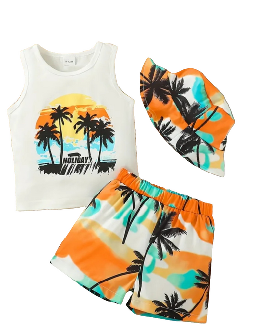 Zachary tank, shorts and hat set