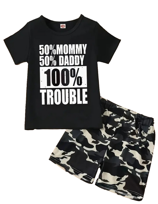 Trouble t-shirt and short set