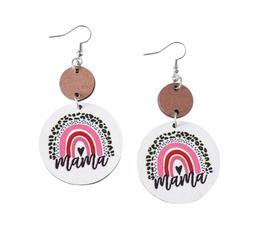 Mama rainbow earrings