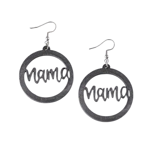 Mama black earrings